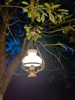 Lampe suspendue vintage en cuivre avec dôme en verre opale b, Antiquités & Art, Enlèvement