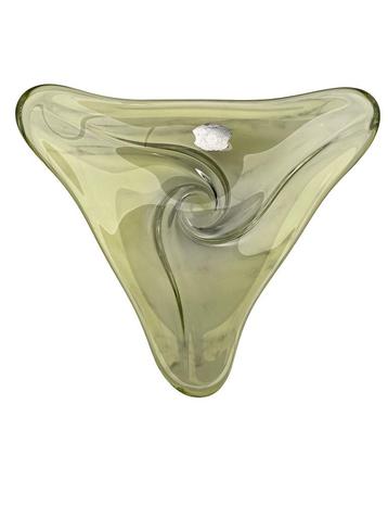 Coupe verte en cristal – Val Saint Lambert XXe disponible aux enchères