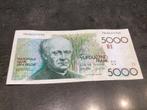 Billet belge de 5000 Franc type Gezelle, Timbres & Monnaies, Billets de banque | Belgique, Enlèvement ou Envoi