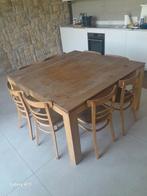 Table en chêne massif 140x140 + 8 chaises, Maison & Meubles, Enlèvement, Utilisé