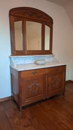 Commode  met marmeren blad en spiegel, Antiek en Kunst, Ophalen