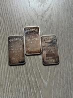 3 zilveren baartjes 1oz Valcambi met patine, Timbres & Monnaies, Enlèvement ou Envoi, Argent