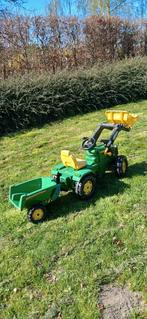 John Deere speelgoedtractor met aanhanger, Kinderen en Baby's, Speelgoed | Buiten | Skelters, Ophalen, Gebruikt