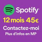 Abonnement spotify, Tickets & Billets, Réductions & Chèques cadeaux, Une personne, Bon cadeau, Forfait, Autres types