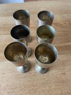 Lot de 6 calices / verres à vin en métal, Ophalen, Gebruikt, Overige typen