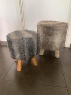 2 Boho krukjes in vacht, Maison & Meubles, Tabourets, Enlèvement, Comme neuf