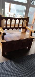 banc en chêne fait main, Maison & Meubles, Chaises, Enlèvement, Utilisé, Brun, Deux