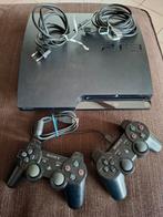 Console PlayStation 3 + 2 manettes originales + câbles, Enlèvement ou Envoi, Comme neuf, 160 GB, Slim